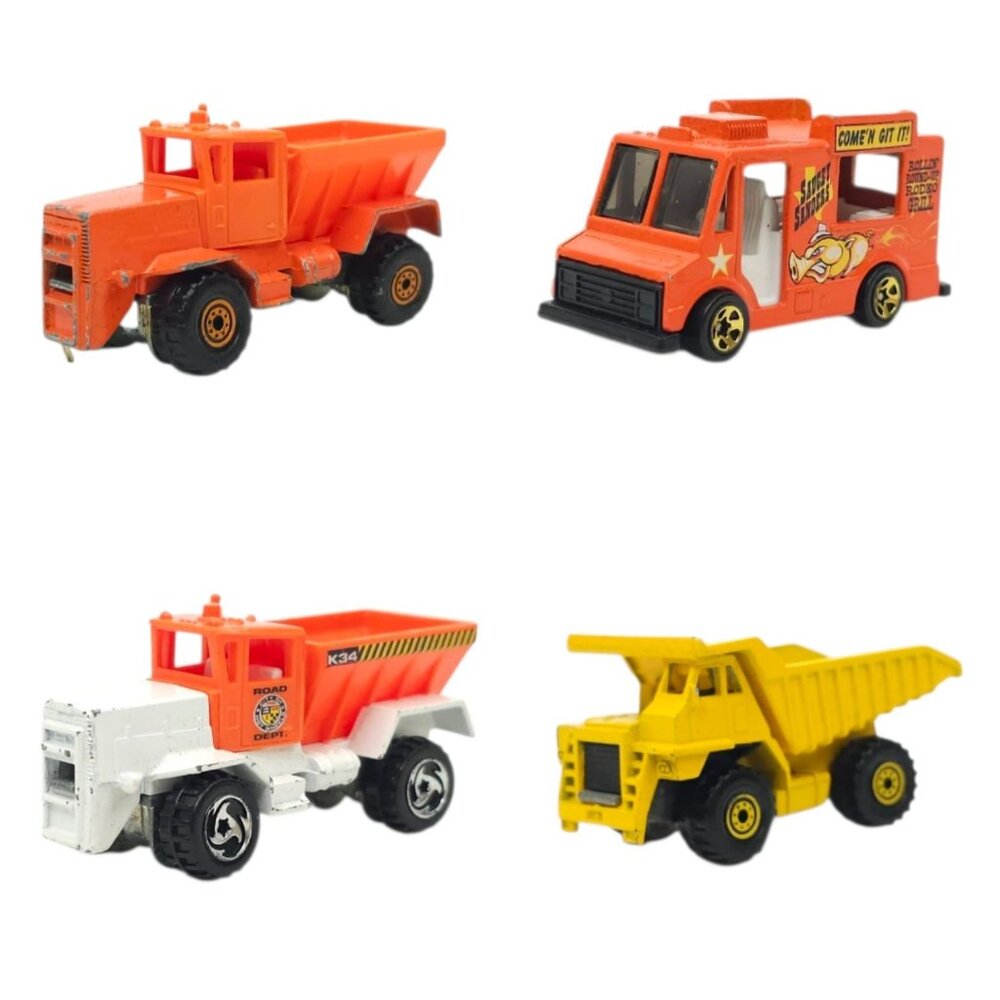 Hot Wheels Oshkosh Snow Plow Saucy Sanders CAT Dump Truck Diecast 1:64 Lot Of 4